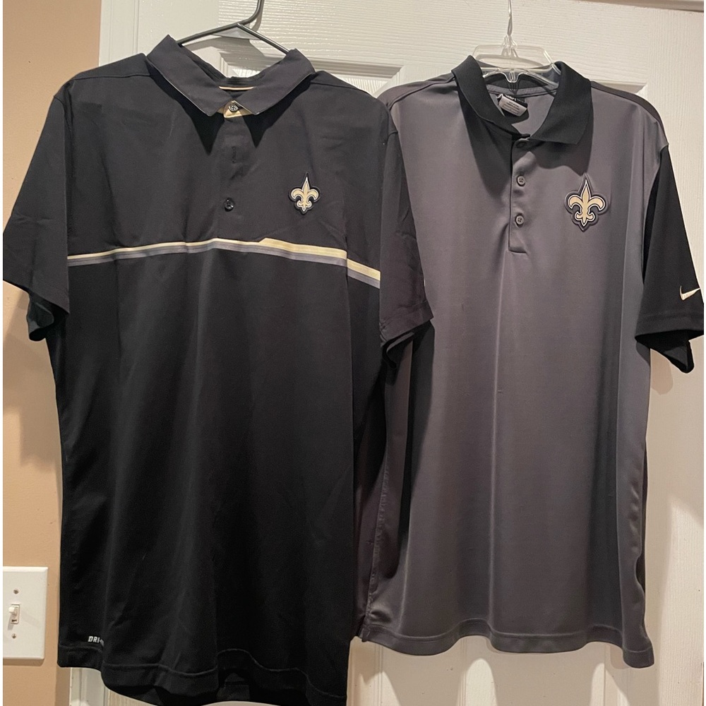 2 men’s Nike “Saints” golf shirts